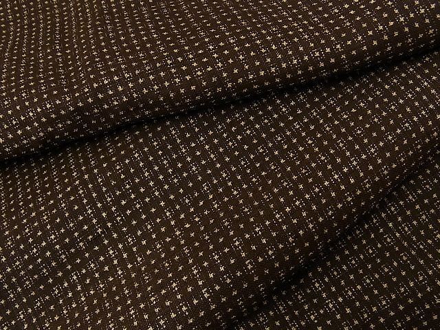 平和屋着物○男性 紬 アンサンブル 褐返色 正絹 逸品 未使用  