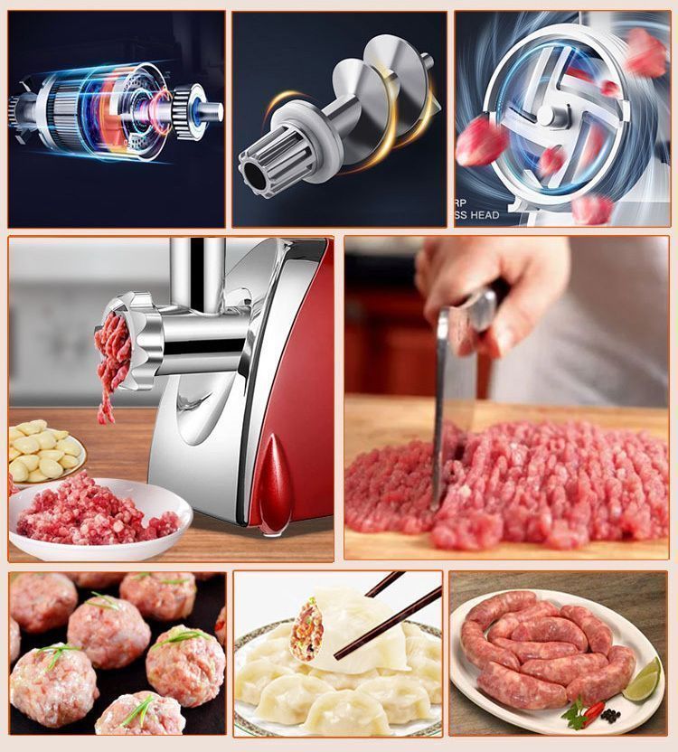 電動 ミートチョッパー ミンチ機 ９点セット 卓上 業務用 粗挽き 2種 細挽き 挽肉 ミキサー 合い挽き ひき肉 魚 牛 豚 鶏肉 豆 家庭用 ３色 WWW_KANDAIZUMI_COM