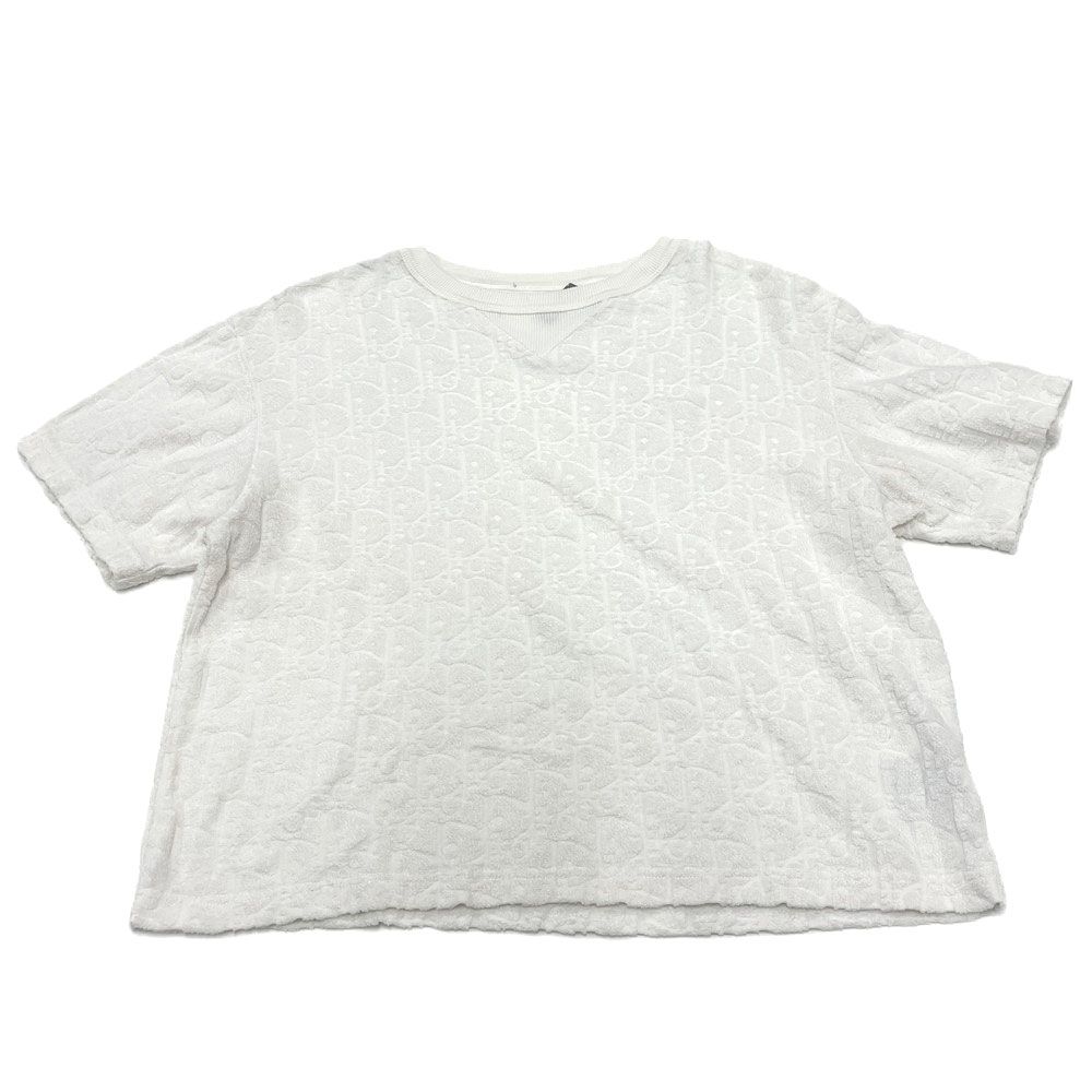 クリスチャンディオール Christian Dior オブリーク  半袖Ｔシャツ コットン 113J692A0614 ホワイト SS（XS） ジャガード 総柄 ユニセックス【中古】