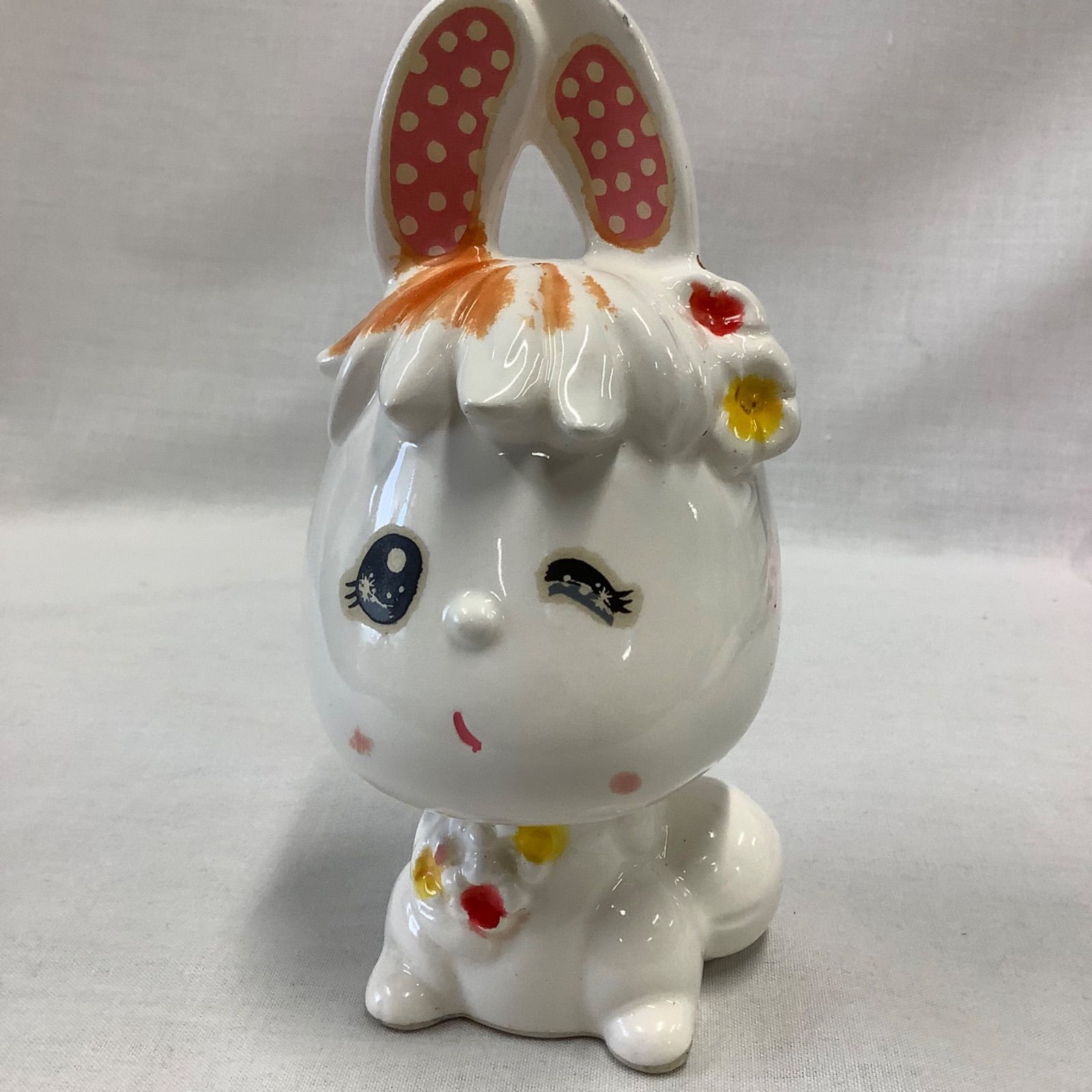 昭和レトロ うさぎの貯金箱 陶器 C305 - メルカリ