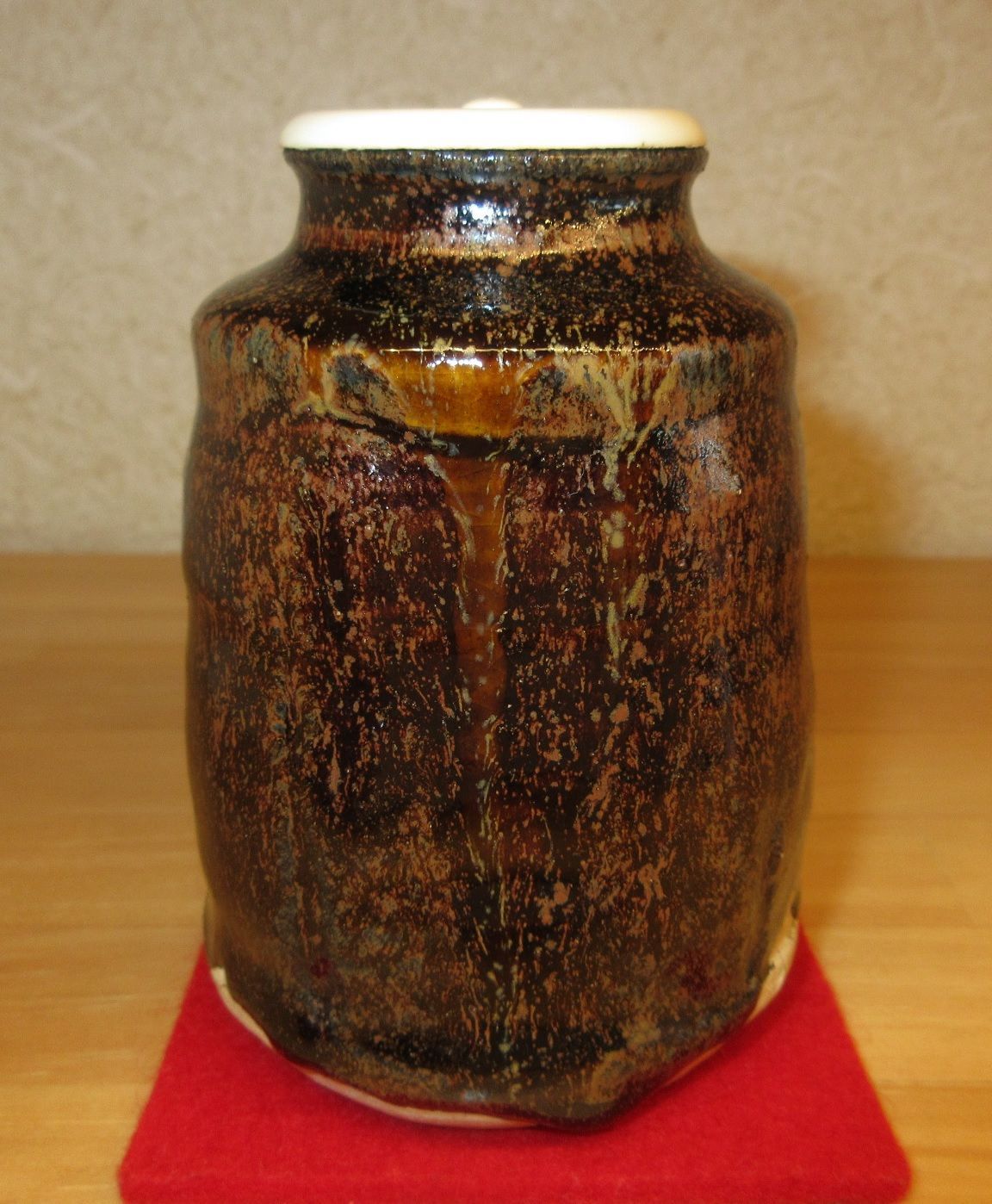 逢絢亭 茶道具 茶入 美濃焼 瀬戸 肩衝形 仕覆２点 加藤芳右衛門 共箱入り