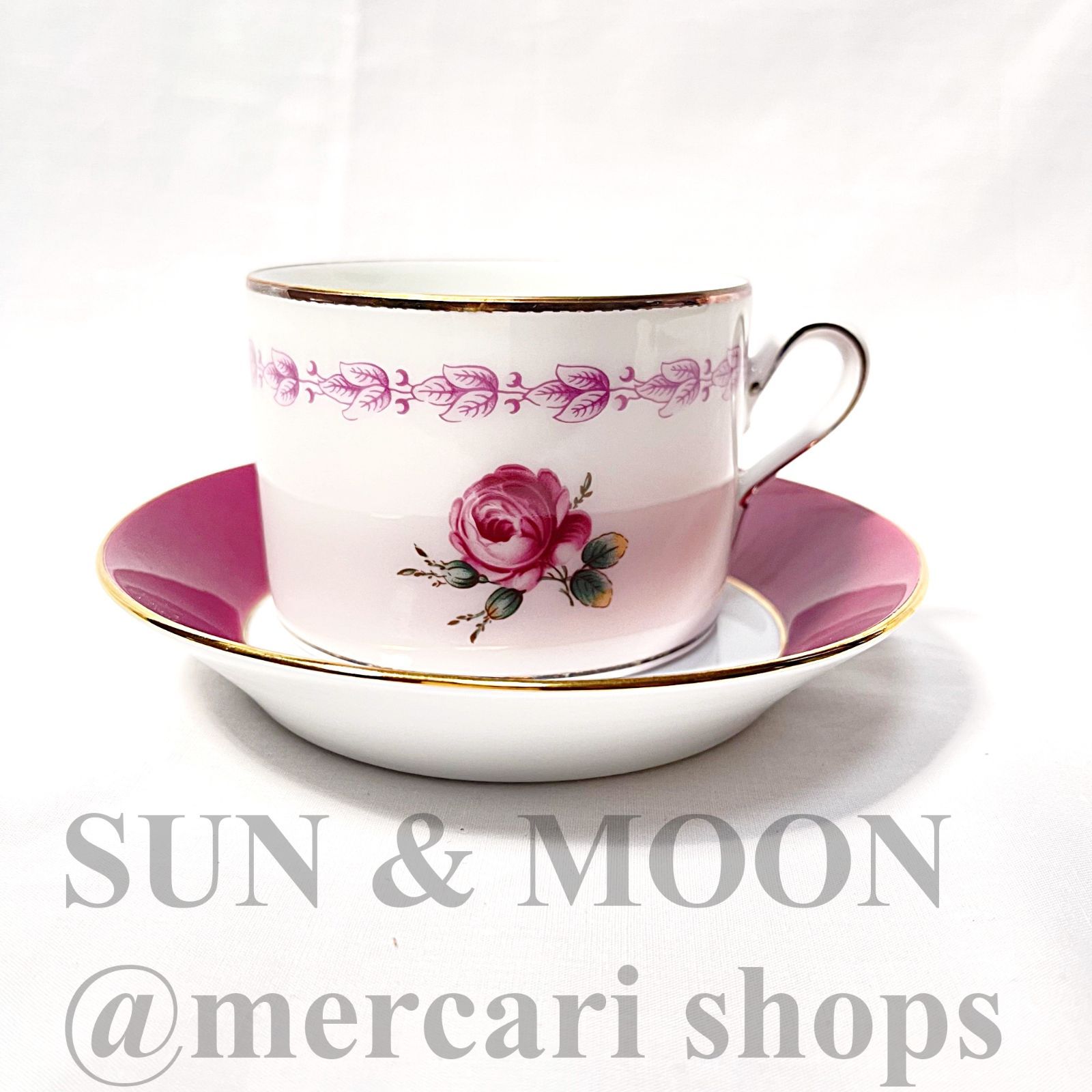 リチャードジノリ インペロカメリア カップ&ソーサー 1客 薔薇 紫