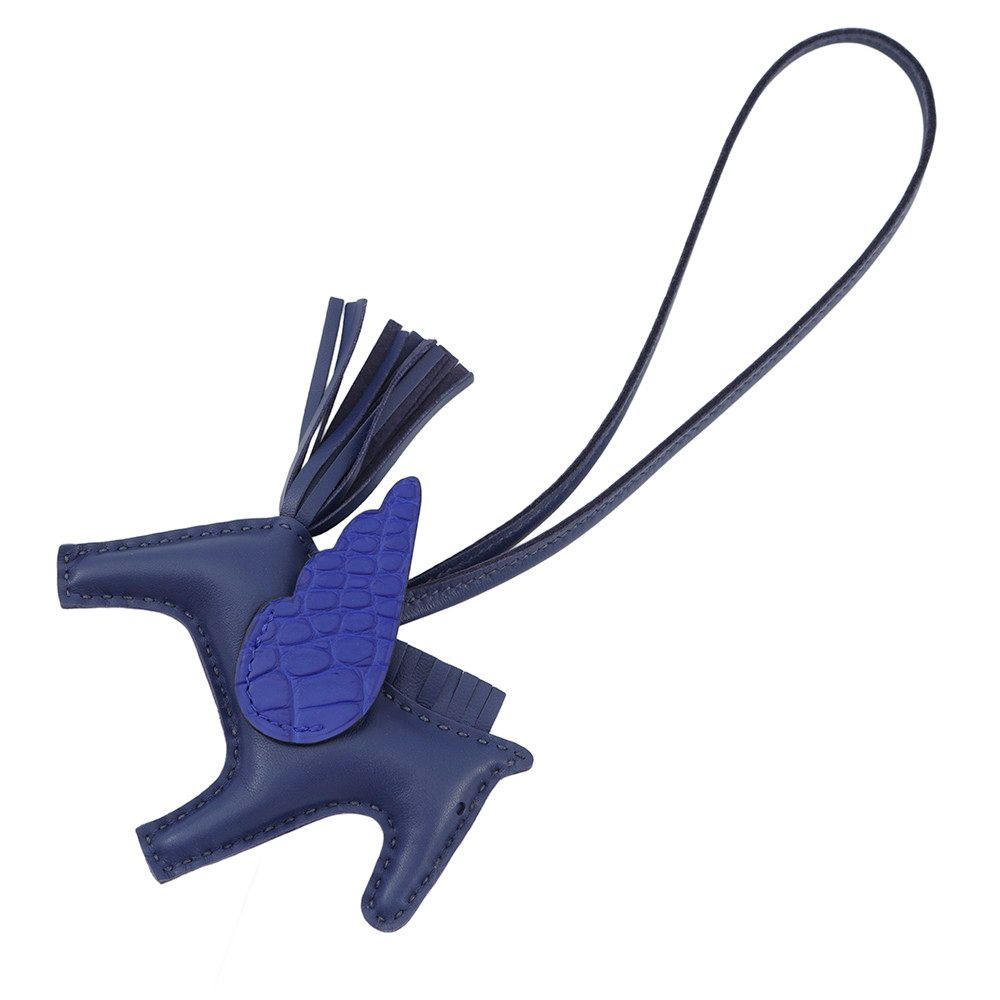 業界最安値に挑戦！！ エルメス バッグチャーム ロデオPM ペガサス タッチ ブルーサフィール ブルーエレクトリック ラムスキン アリゲーターマット U刻印 エレガント