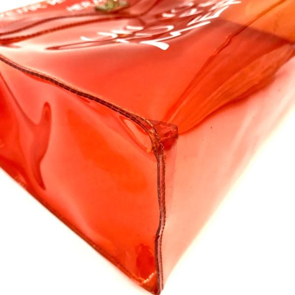 HERMES エルメス ビニールケリー クリア ハンドバッグ オレンジ