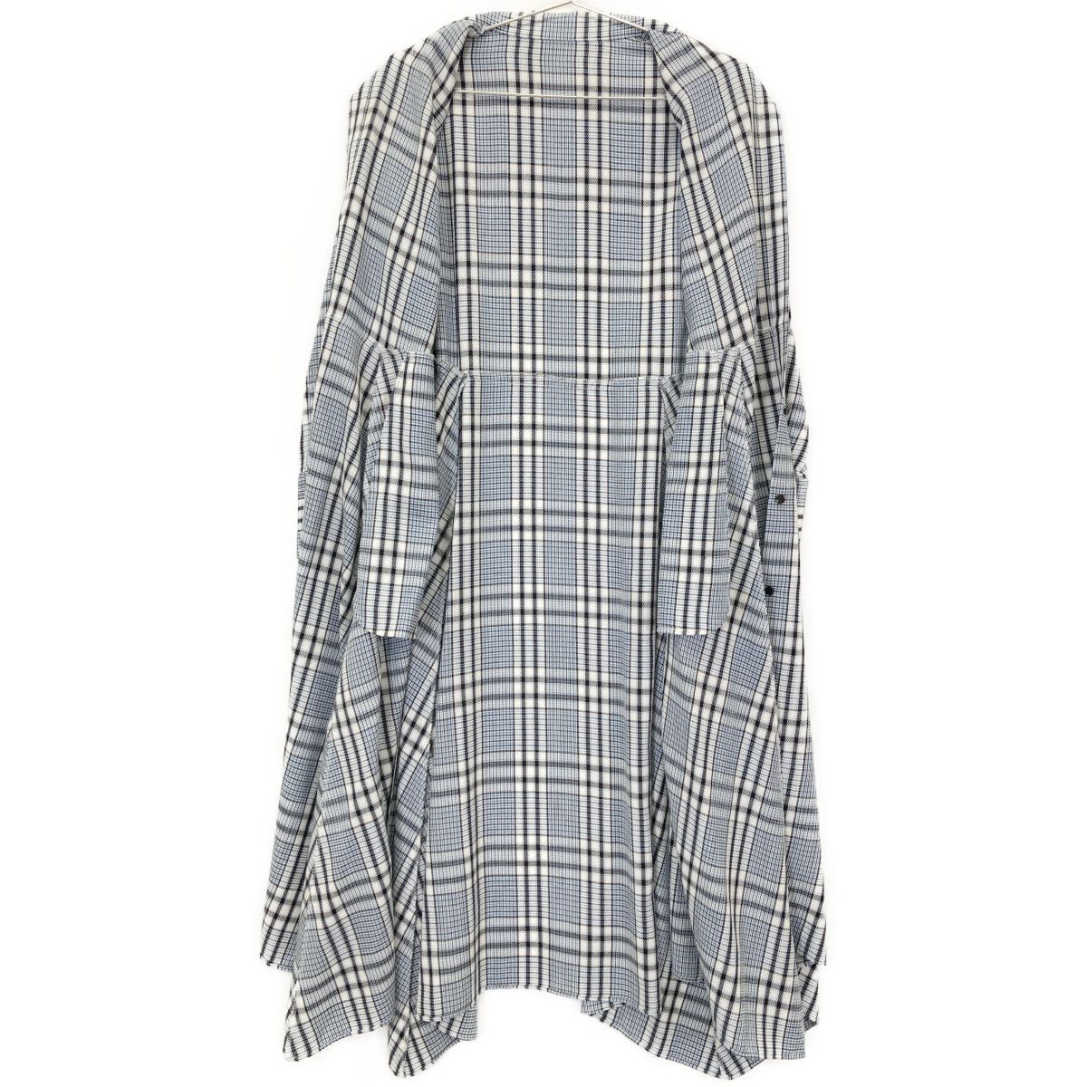 ANAYI アナイ ﾗｲﾄﾌﾞﾙｰ ﾁｪｯｸ ﾊﾝｶﾁｰﾌﾍﾑｼｬﾂﾜﾝﾋﾟｰｽ 36 - メルカリ 