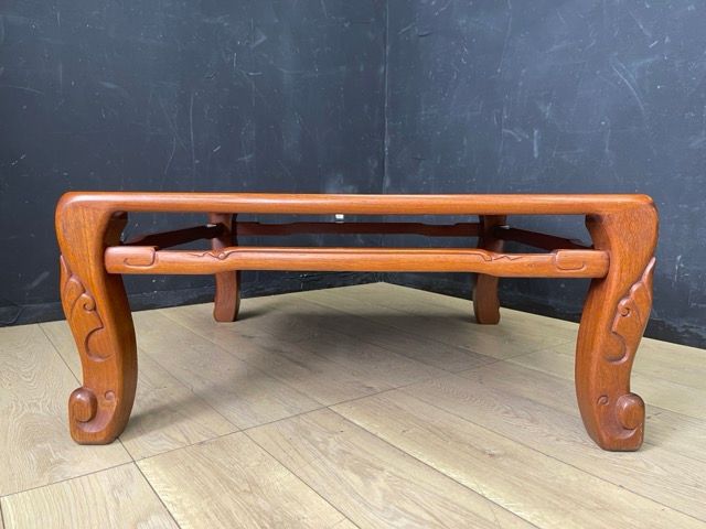 送料無料 和モダン 唐木指物座卓 井上昇山作 高級 角座卓 文机