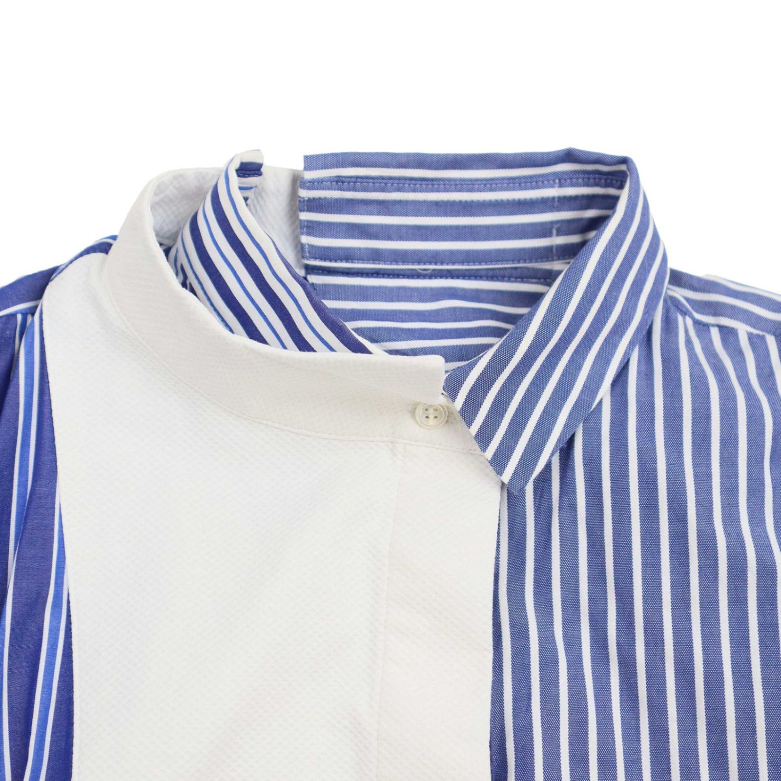 【極美品】sacai サカイ　アシンメトリー　ストライプシャツドッキングTシャツ 極美品】sacai サカイ アシンメトリー ストライプシャツ