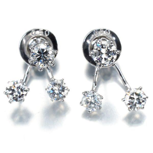 ダイヤ ダイヤモンド 0.50ct 0.50ct ピアス K18WG 174501
