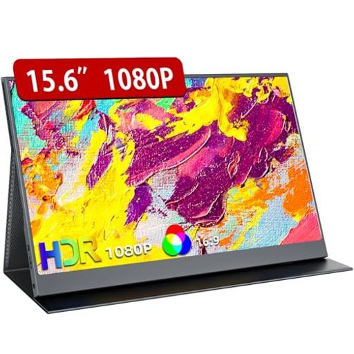 モバイルモニター15.6インチモバイルディスプレイEVICIVゲーミングモニター1920*1080ゲームモニタスイッチ用ポータブルモニター非光沢IPS液晶パネル薄型軽量ペンホールスタンドVESA対応保護…