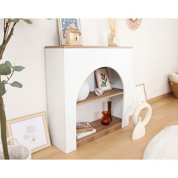 マントルピース NA×WH ナチュラル×ホワイト 組立品 代引不可 MARWIL-DEMENAGEMENTS_CH