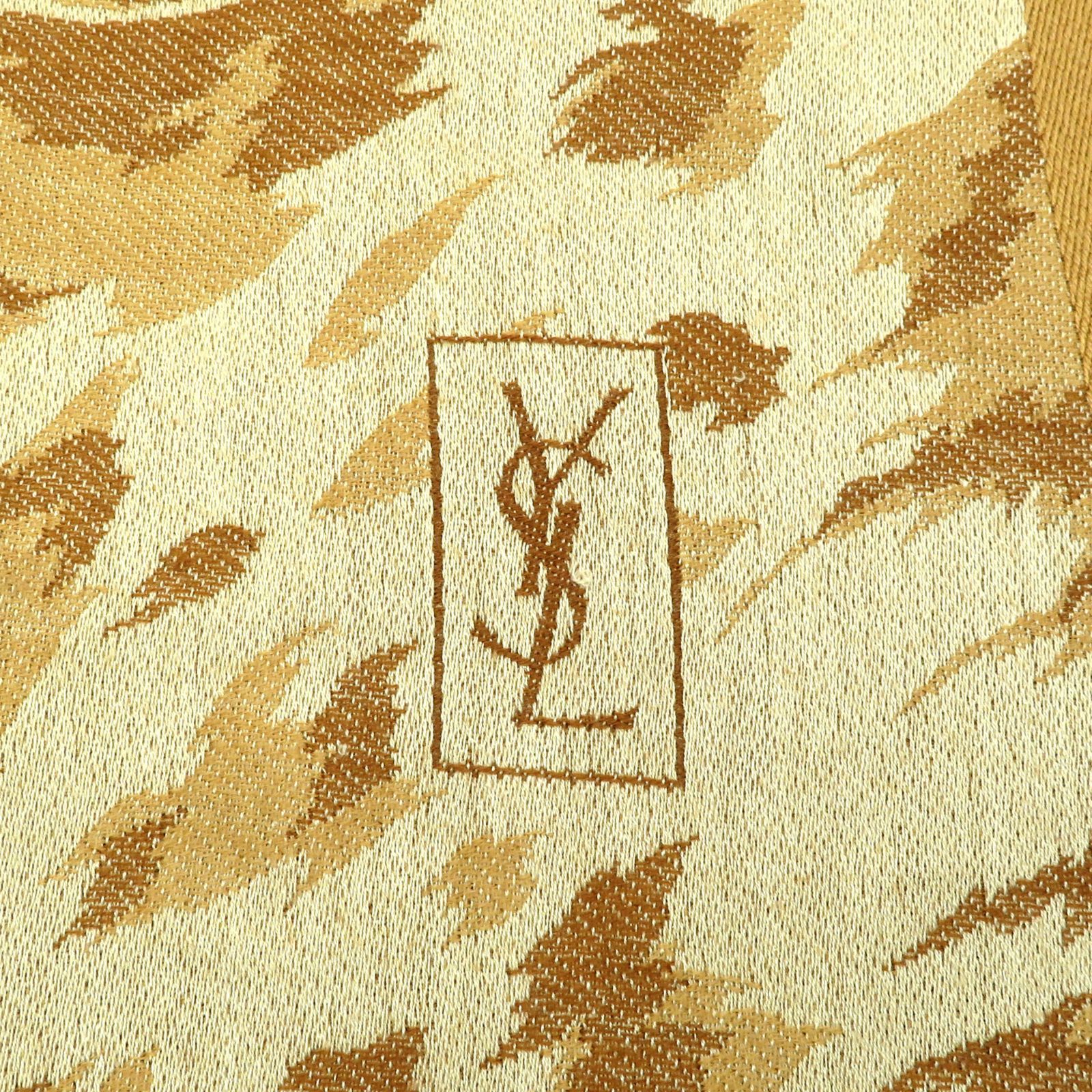 Yves Saint Laurent イヴサンローラン 大判 ストール レオパード ロゴ