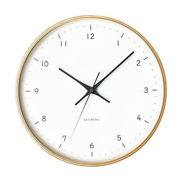 KATOMOKU plywood wall clock 12 km-80NRC ナチュラル 電波時計 連続秒針 (ナチュラル Lサイズ)