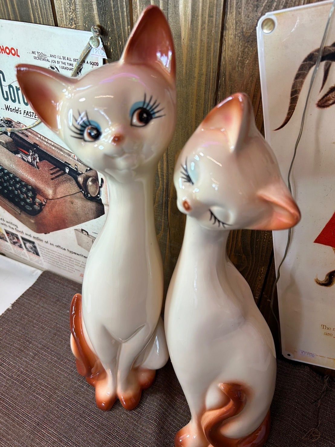 昭和 レトロ シャム猫 陶器 置物 - メルカリ