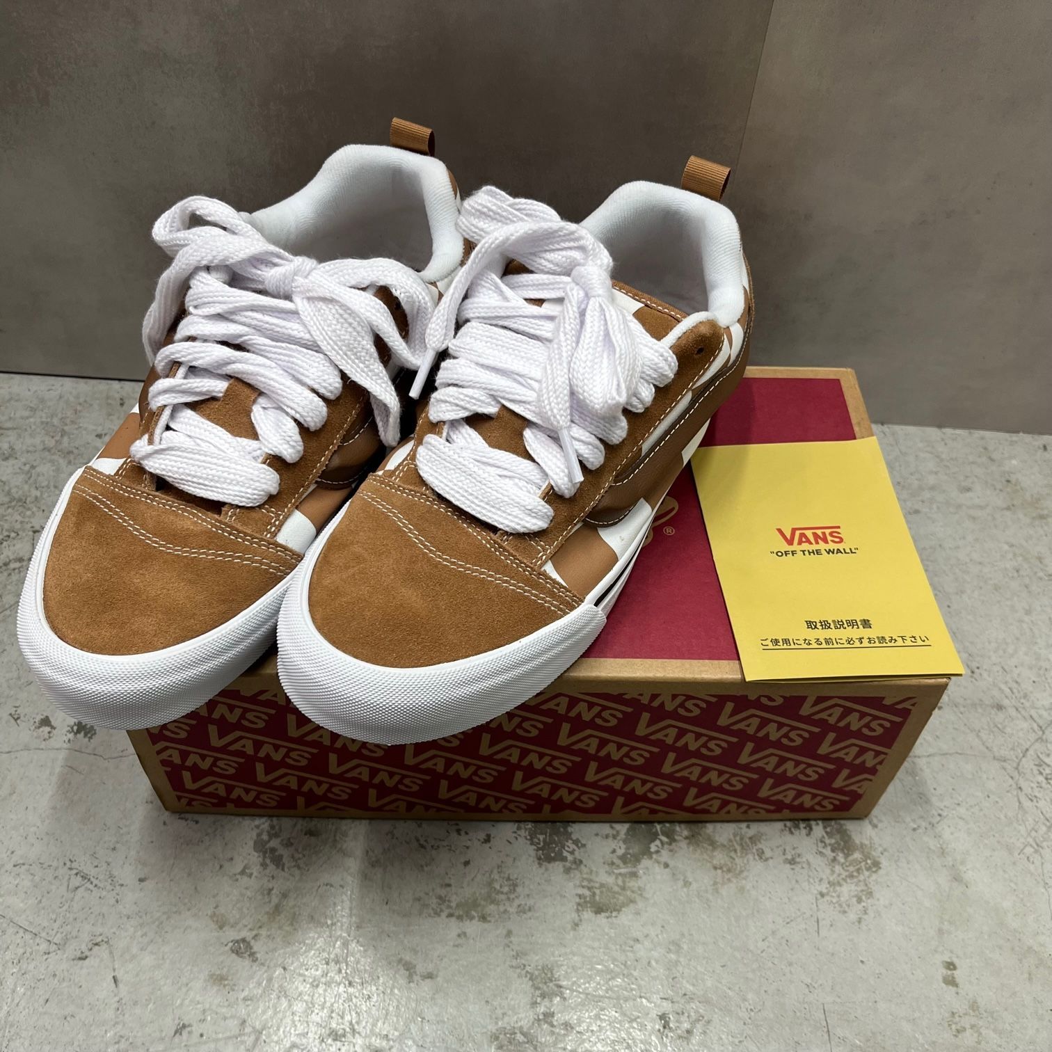 新品 VANS KNU SKOOL MEGA CHK BROWN 667498-0001 VN000CRPBRO 