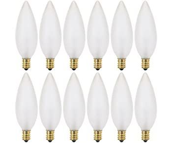 12個入り 25ワット つや消し燭台ベース E12 魚雷先端 120V シャンデリア電球