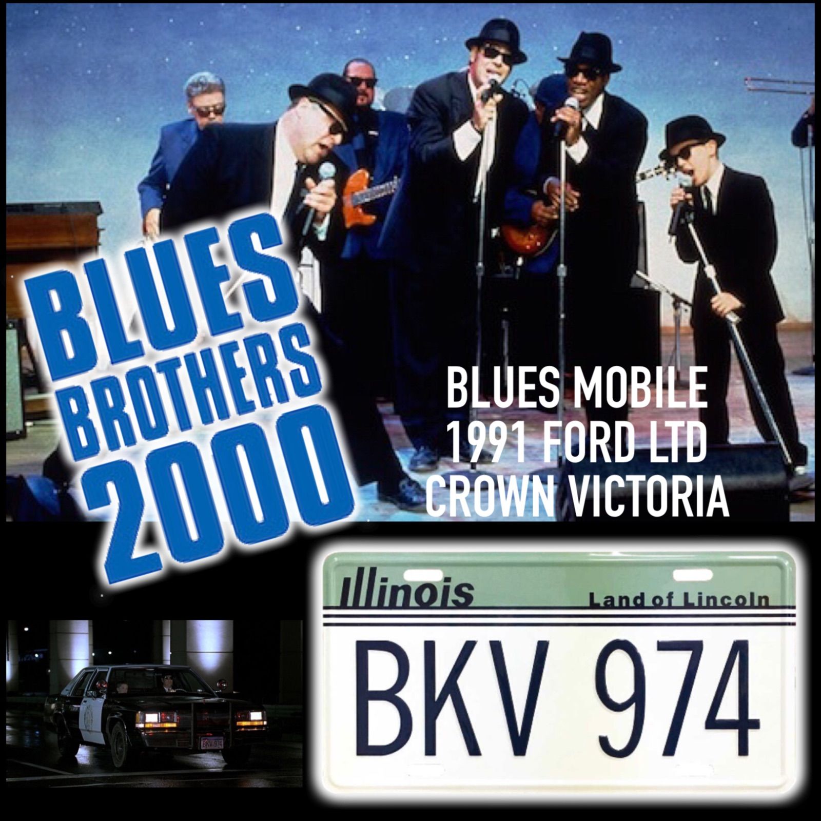 新品 🇺🇸 THE BLUES BROTHERS 2000 BKV 974 LICENSE PLATE ブルース
