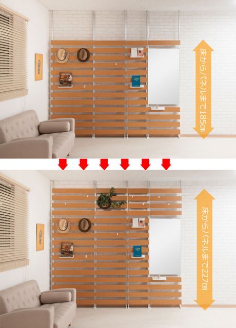 突っ張り立体ラック 幅80 ジョイントパネルタイプ 本体は別売り ホワイト ナチュラル ブラウン 衝立 家具 事務所 オフィス 仕切り パーティション ラダーラック 突っ張りパーティション つっぱりパーテーション MARWIL-DEMENAGEMENTS_CH