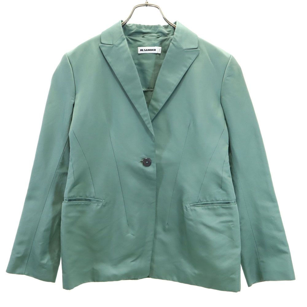 ジルサンダー イタリア製 シルクブレンド テーラードジャケット 38 グリーン系 JIL SANDER ブレザー レディース ジルサンダー イタリア製 シルクブレンド テーラードジャケット 38
