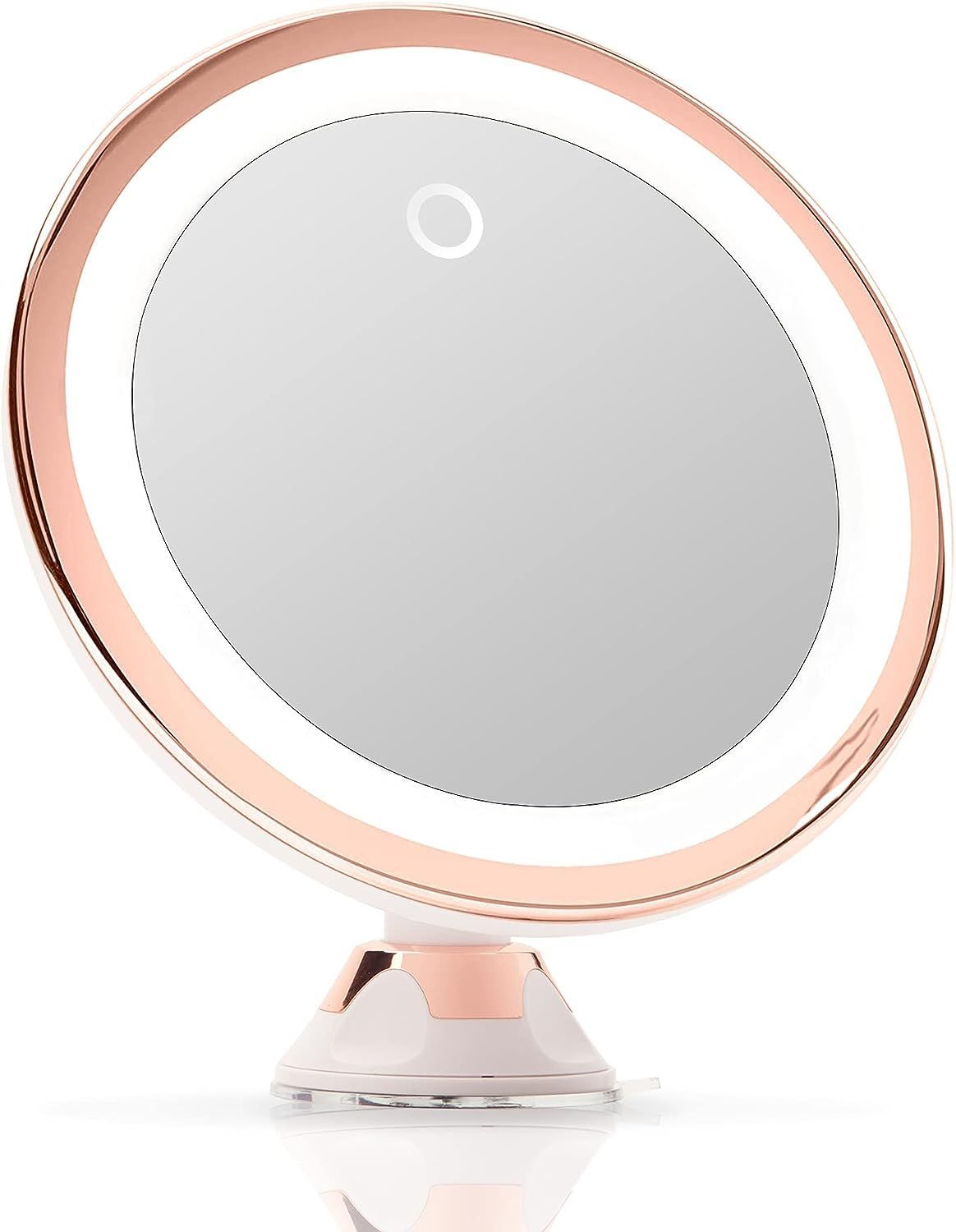 残り1点Fancii 7倍拡大鏡 LED化粧鏡 調光可能な自然光 吸盤ロック付き