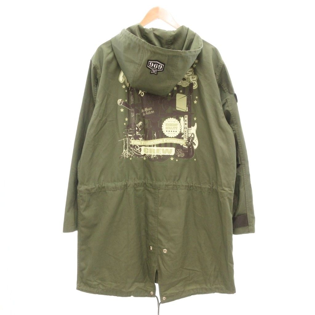 STUDIO 696 OVERDRIVE DEARDROPS モッズコート バックプリント XXL カーキ UO