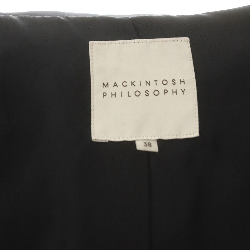 人気　マッキントッシュフィロソフィー　ダウンコート Ａライン　ラクーンファー　紺 WEB限定&一部店舗限定】フーデッドロングダウン(コート