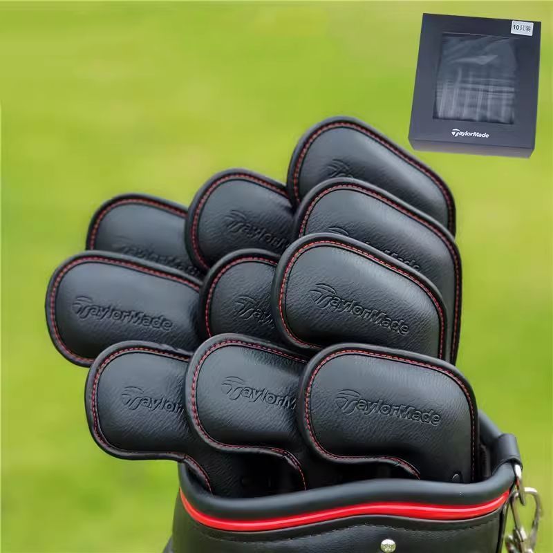 TaylorMade ゴルフ クラブ カバー アイアンセット ゴルフヘッド 保護カバー 黒 10点セット