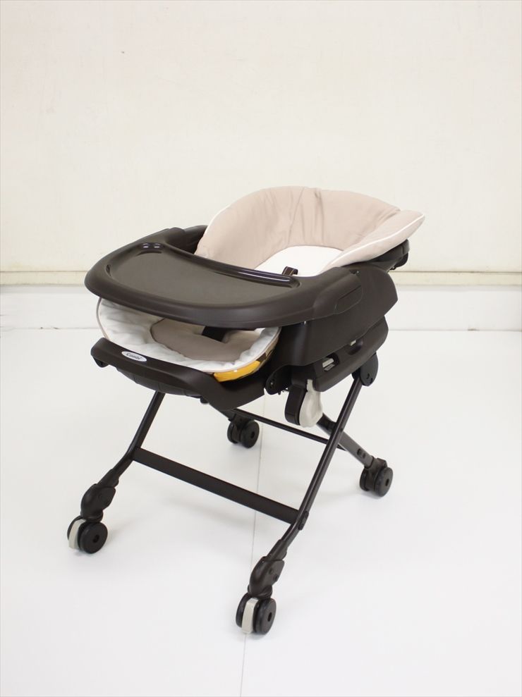 ネムリラ FF マロンブラウンBR 手動ハイローチェア コンビ リバーシブルシート 新生児OK クリーニング済み B443002t