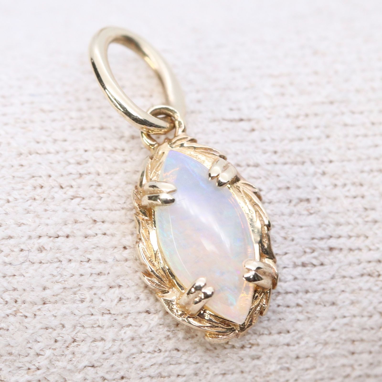 アガット オパール ネックレストップ リーフ K10|24-4753S