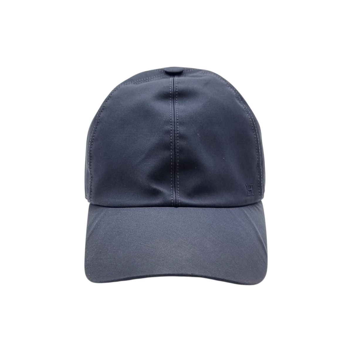58 Hermes H ロゴ キャップ 帽子 ネイビー HEB101317