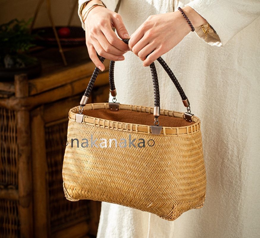 meong blue OVAL kago bag バケツ型かごバッグ OVAL Kago-Bag / WIDE SIZE / チャーム＆ポーチ付 | meong blue