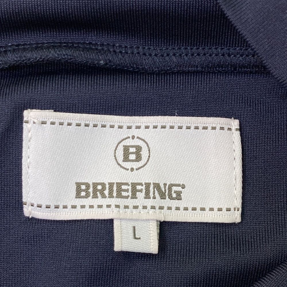 サイズ：L BRIEFING GOLF ブリーフィング  ハイネック　長袖Tシャツ ロゴプリント  ネイビー系 [240101490472] ゴルフウェア レディース ストスト BRIEFING GOLF ブリーフィング ハイネック 長袖Tシャツ ロゴ
