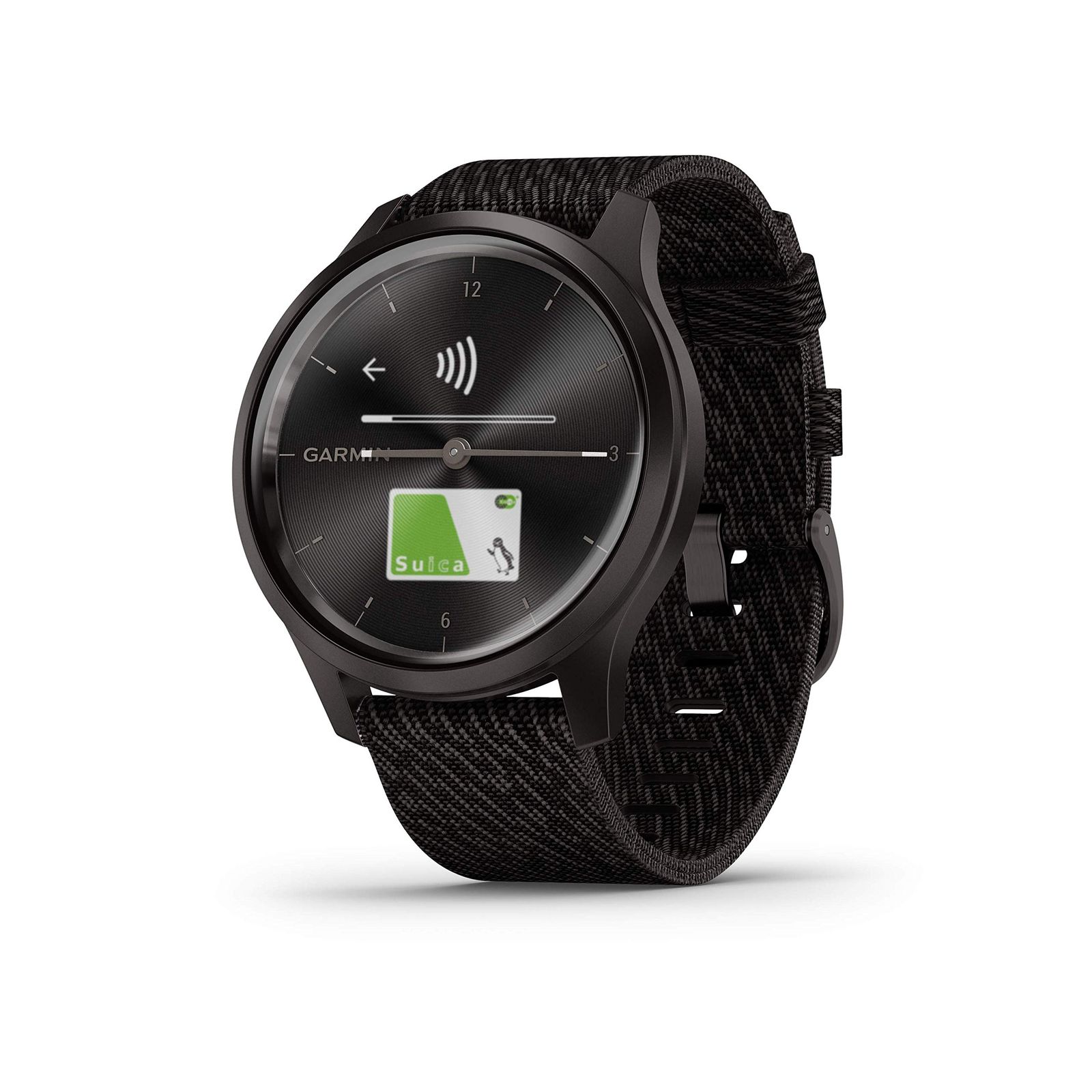 GARMIN vivomove Style 心拍計 Black Pepper Nylon | Slate 010-02240-73 ブラックペッパーナイロン|スレイト