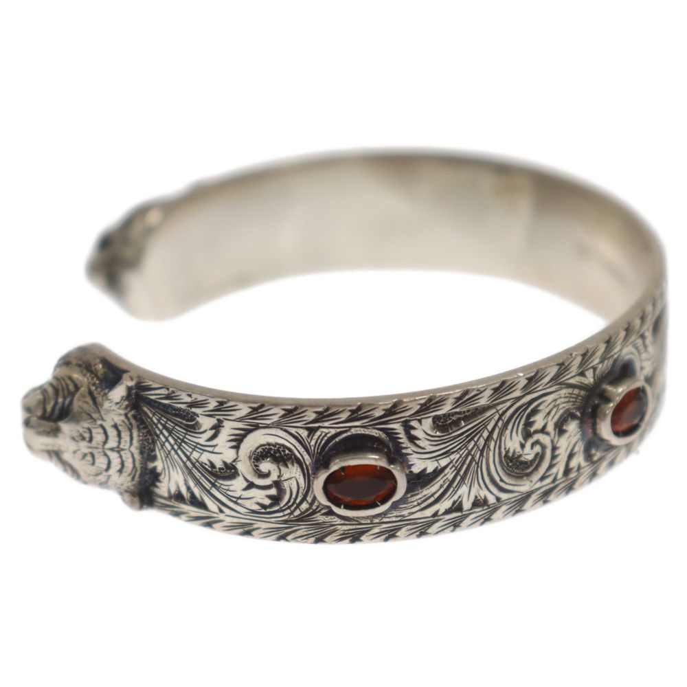 GUCCI (グッチ) ストーン付き キャットヘッド バングル シルバー