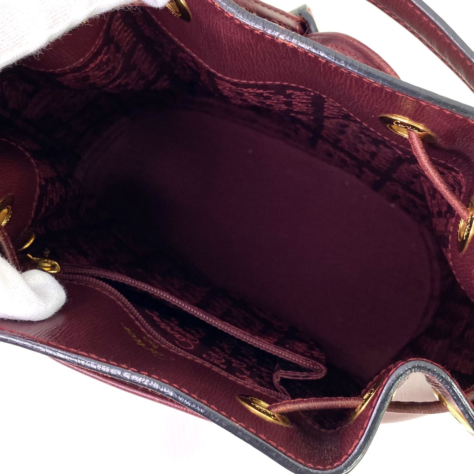 Cartier バーガンディ バケットバッグ Cartier バーガンディ レザー