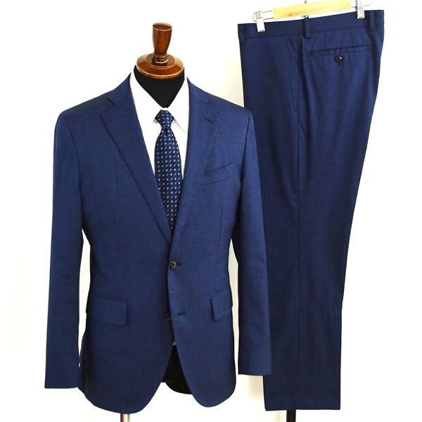 スーツカンパニー 2つボタン シングルスーツ M A6 ダークネイビー ノータック 袖口4つ釦 本切羽 AKT743 合物 春秋 5XI007 メンズビジネス 202509