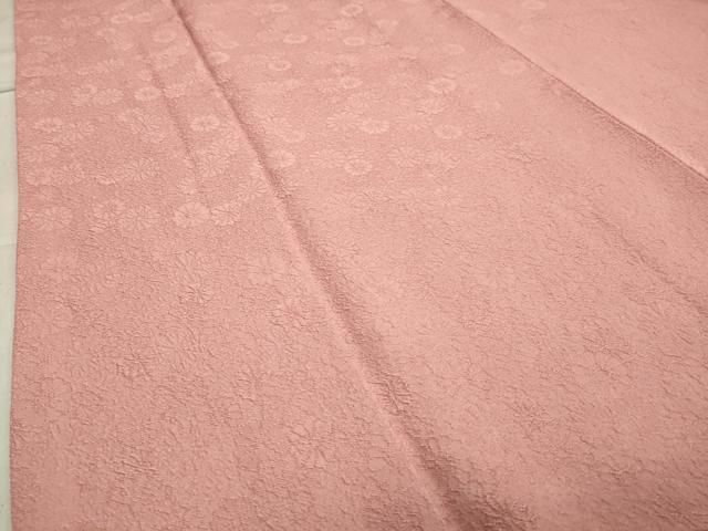 平和屋着物○上質な色無地 舞花地紋 薄紅色 正絹 逸品 CAAX5725gh