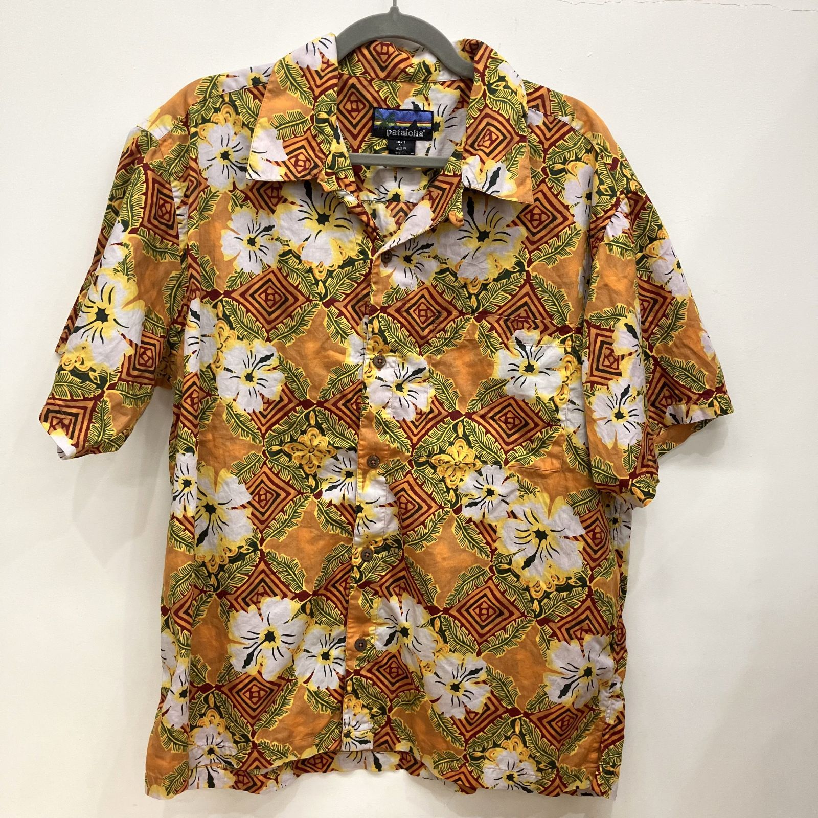 Pataloha パタロハ アロハシャツ Aloha Shirt 開襟シャツ イエロー メンズ Lサイズ