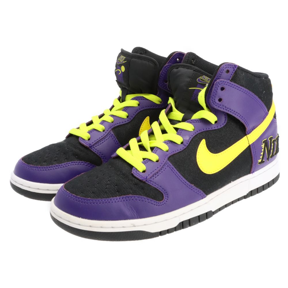 NIKE (ナイキ) DUNK HIGH COURT PURPLE LAKERS ダンク ハイ コートパープル レイカーズ ハイカットスニーカー ブラック/パープル US8.5/26.5cm DH0642-001