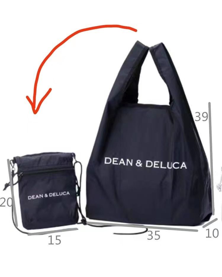 DEAN＆DELUCA ディーン＆デルーカ サコッシュ トートバッグ ショルダーバッグ 折畳 エコバッグ ブラック - メルカリ