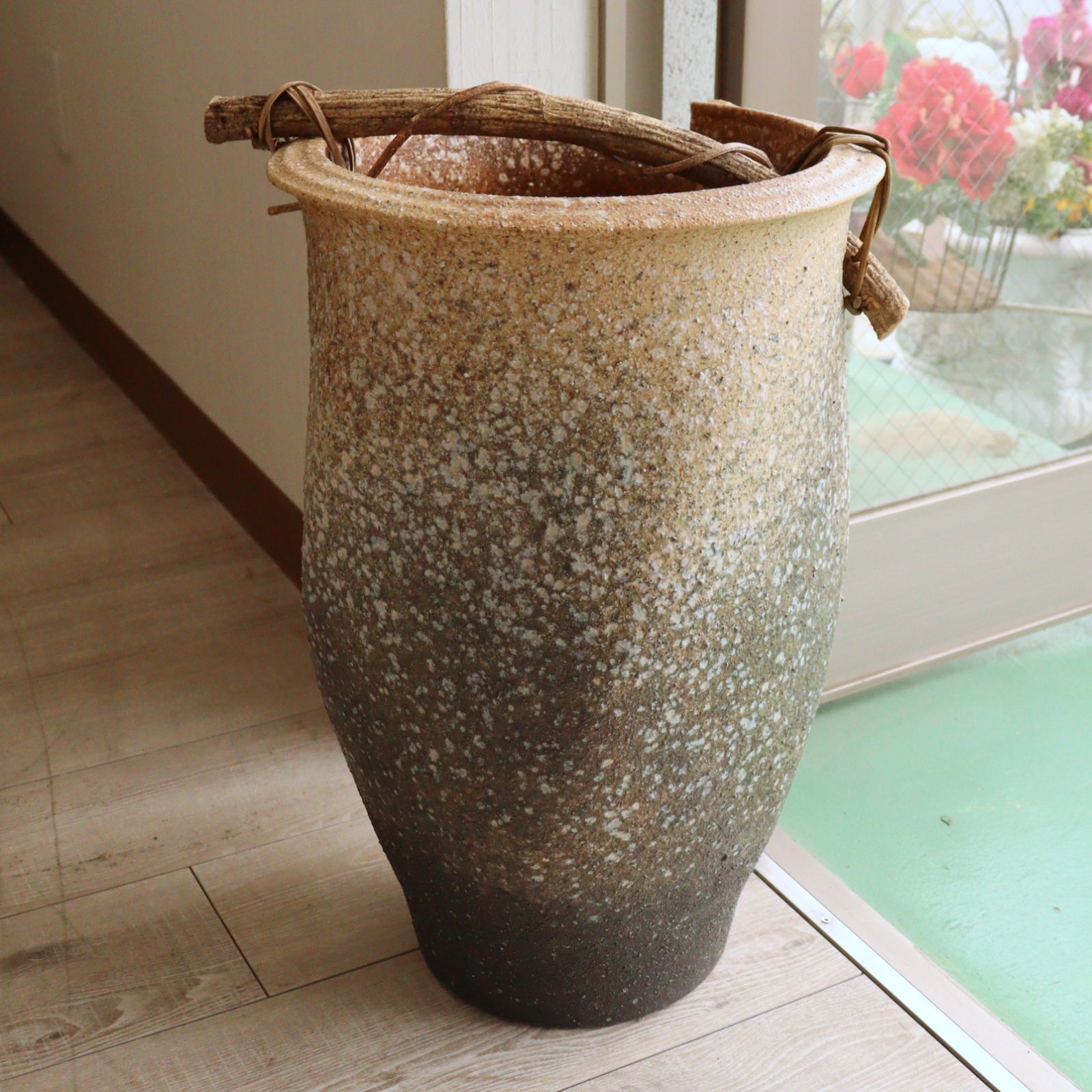 傘立て 手桶 信楽焼　陶器 日本製 アンブレラスタンド