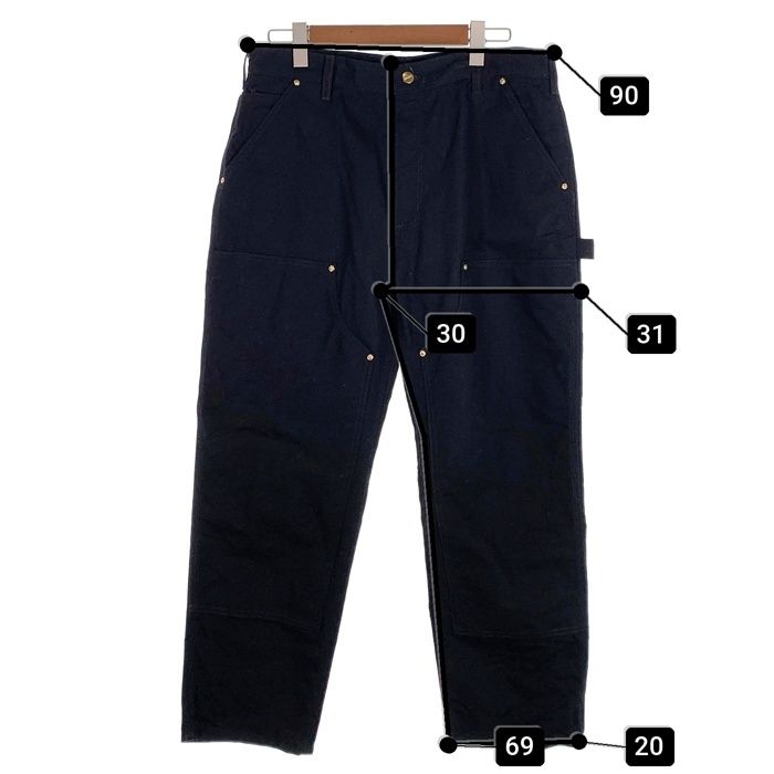 【USA製】carhartt ダブルニー ブラック W36 USA製 carharttカーハート ダブルニー ダック地 ペインター