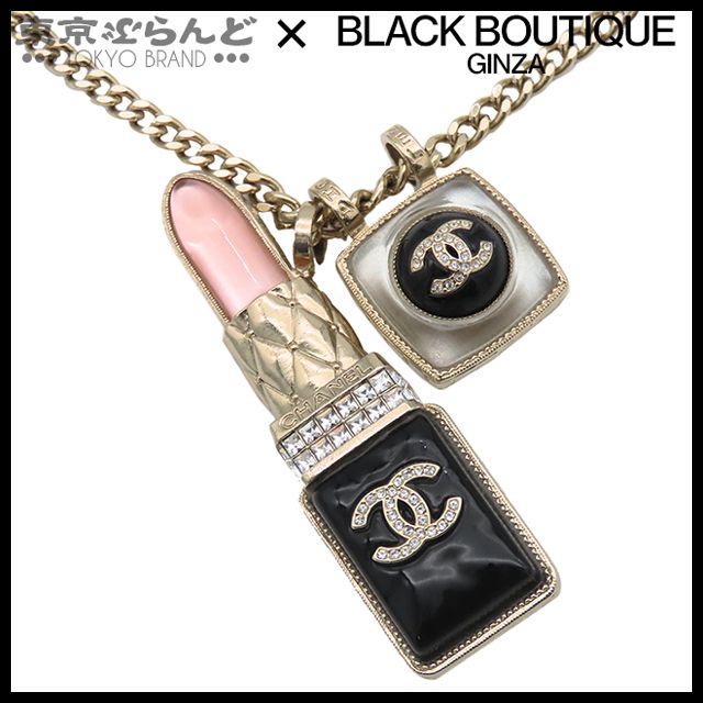 シャネル CHANEL ココマーク リップ チャーム ロングネックレス A22C ゴールド メタル レジン ラインストーン GP ネックレス レディース 001013918
