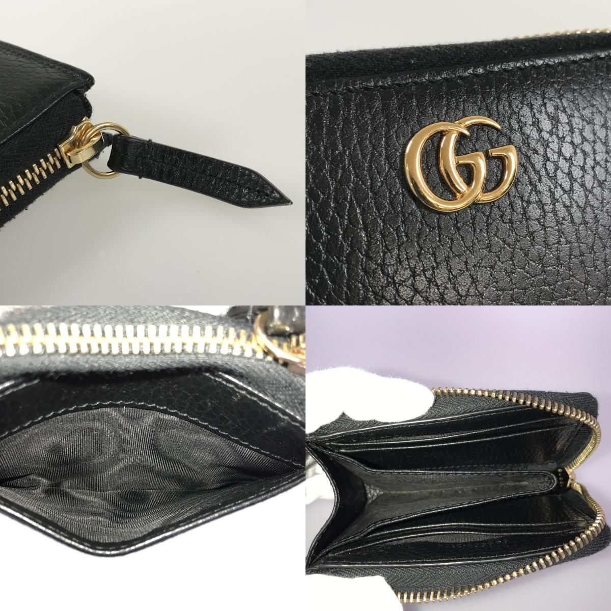 グッチ GUCCI GGマーモント ジップアラウンドウォレット 644406 レザー コインケース mo【中古】