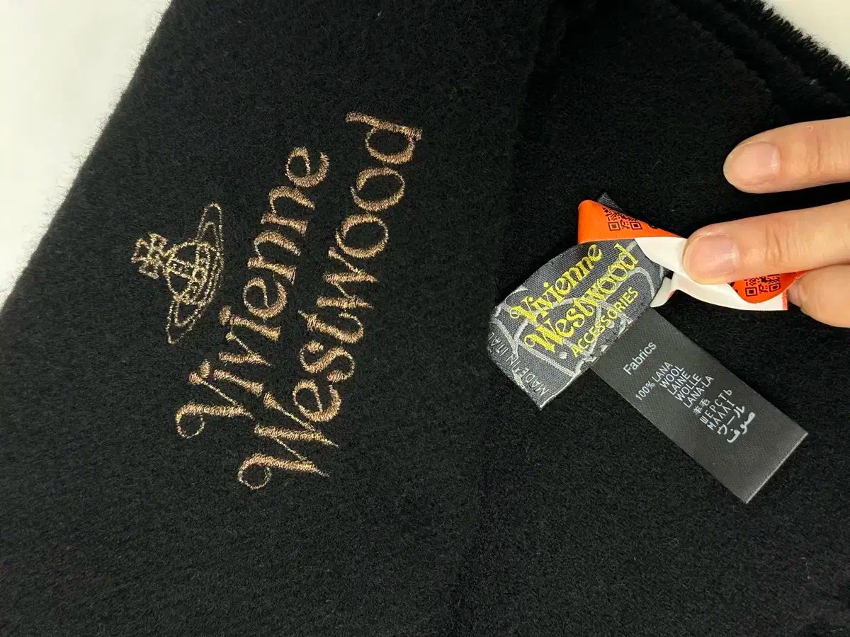 Vivienne Westwood ウール フリンジ マフラー ブラック