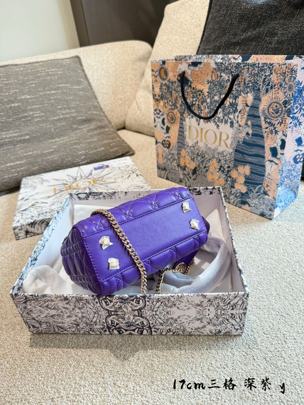 今日特価】Dior D-Joy Bag ジャムネイパープル ミニサイズ-WTO