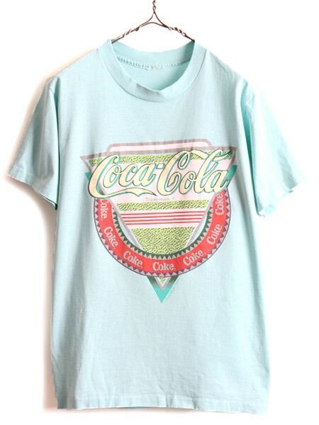 80s ビンテージ ■ コカコーラ 発泡 プリント 半袖 Tシャツ ( メンズ