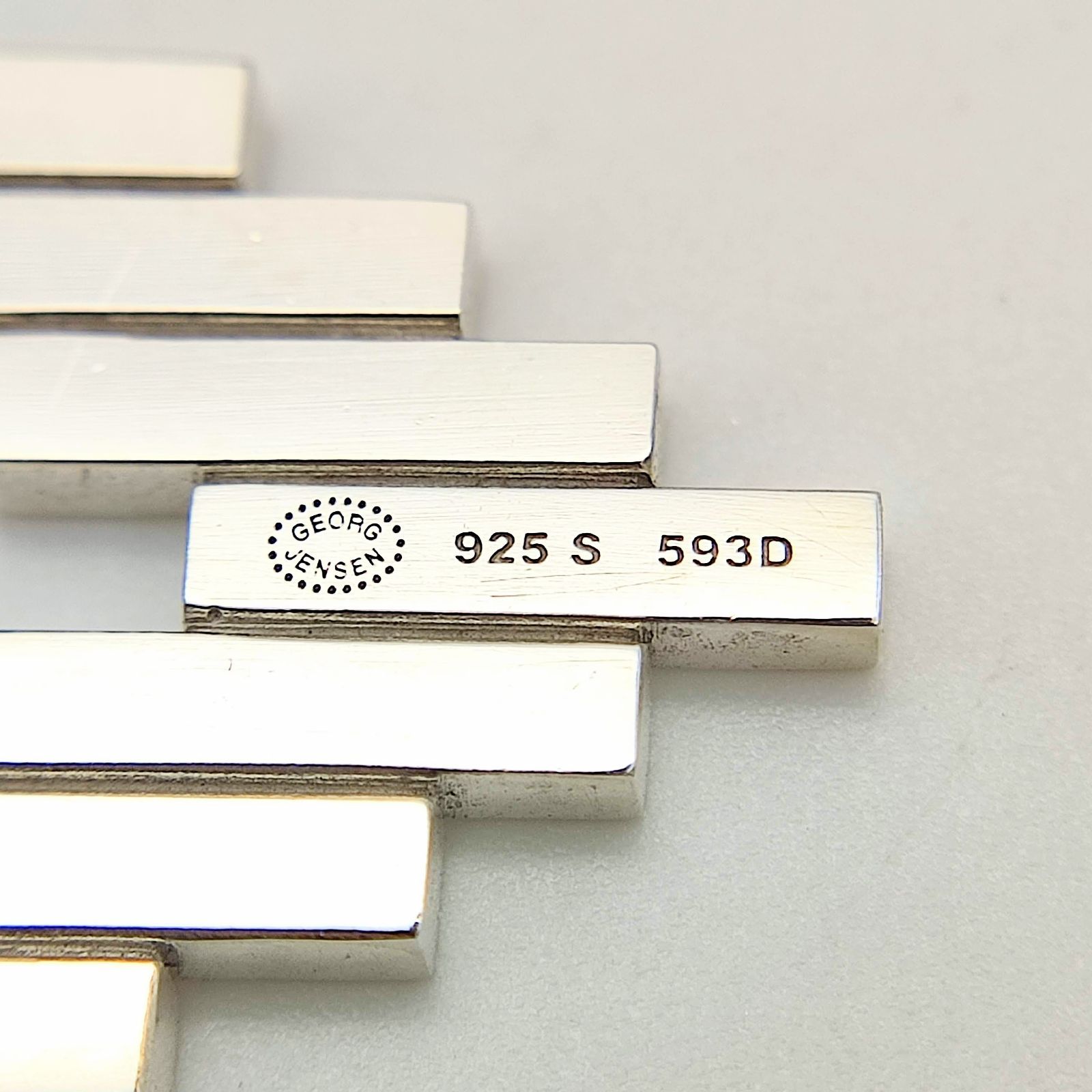 ジョージジェンセン593D バー　ネックレス　925 シルバー 美品】Georg Jensen ジョージジェンセン バーネックレス 593D