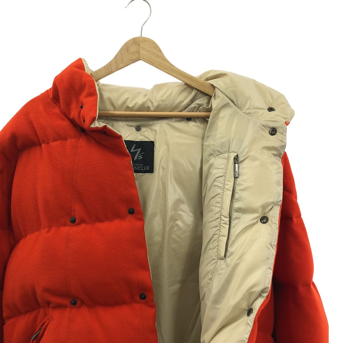 【美品】  Y's / ワイズヨウジヤマモト | 1999AW | ×MONCLER / モンクレール ウール フーデッド ダウン ジャケット | 2 | オレンジ | レディース 美品】 Y's / ワイズヨウジヤマモト | 1999AW | ×MONCLER