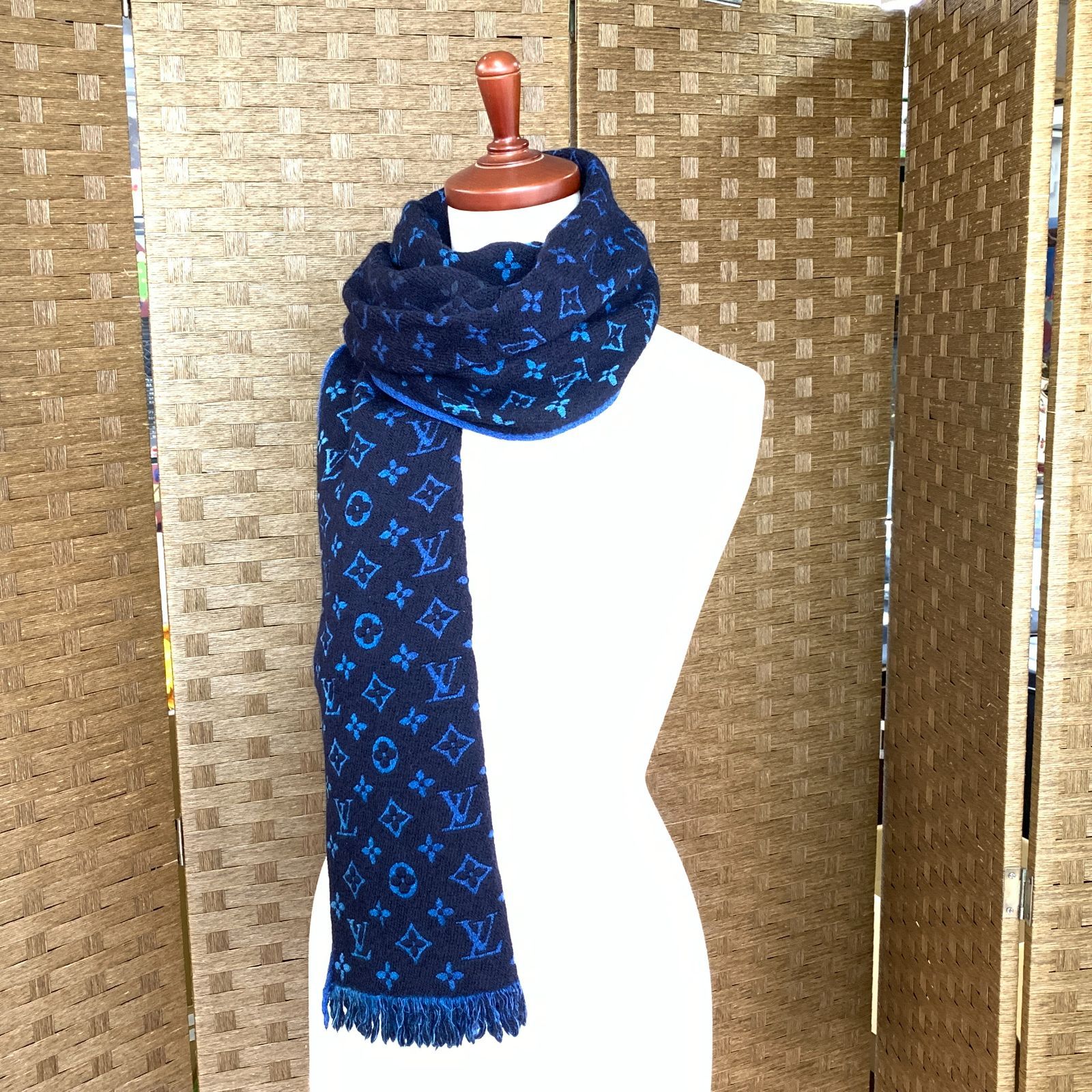 f001 L ルイヴィトン LOUIS VUITTON マフラー ストール エシャルプ 
