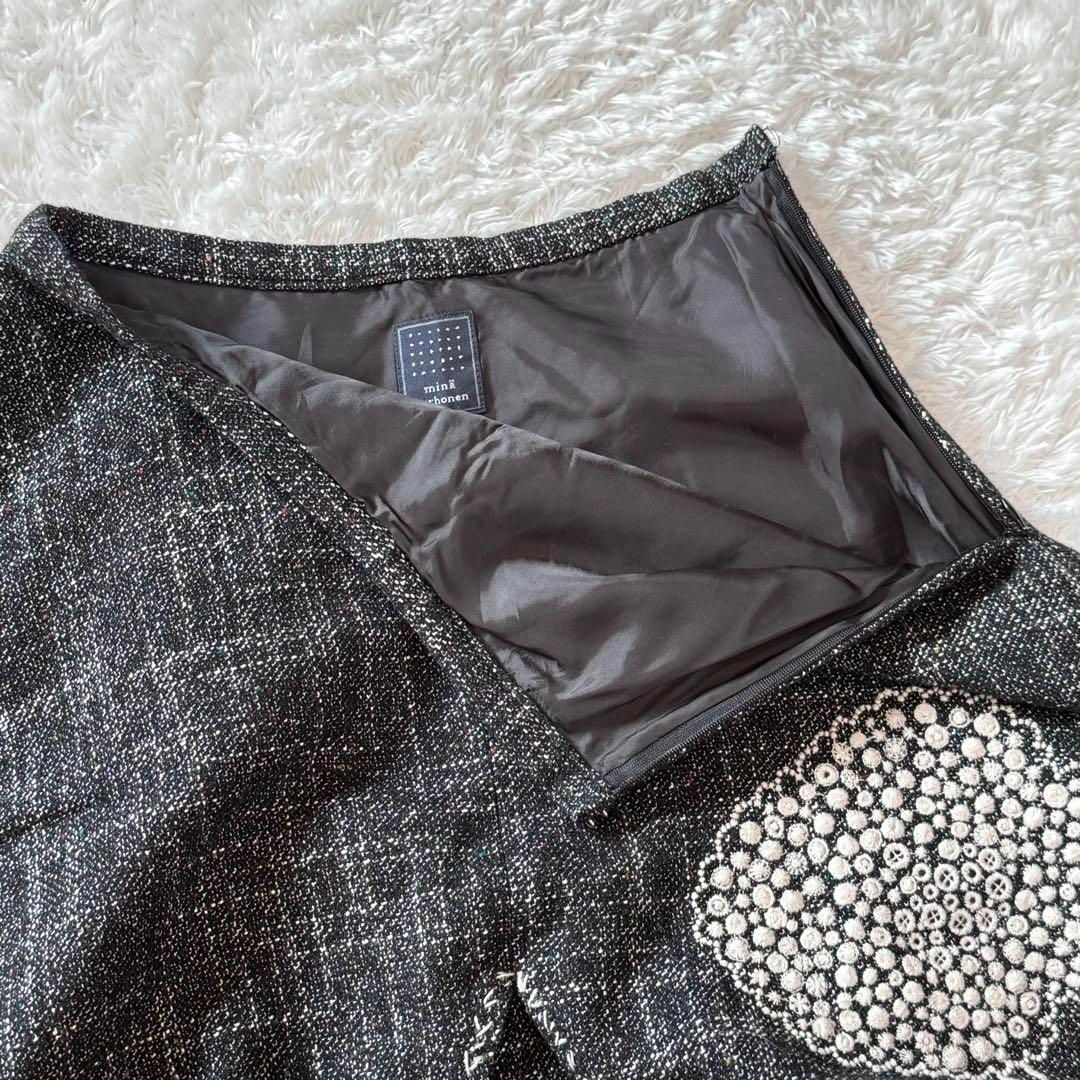 ミナペルホネン花柄刺繍フレアスカート minä perhonen 刺繍入りフレア